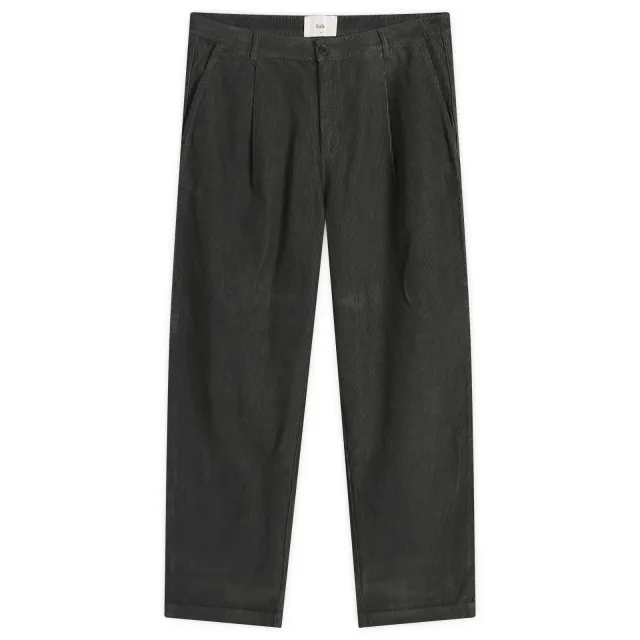Folk Men's Wide Fit Trouser Smoke Grey Cord