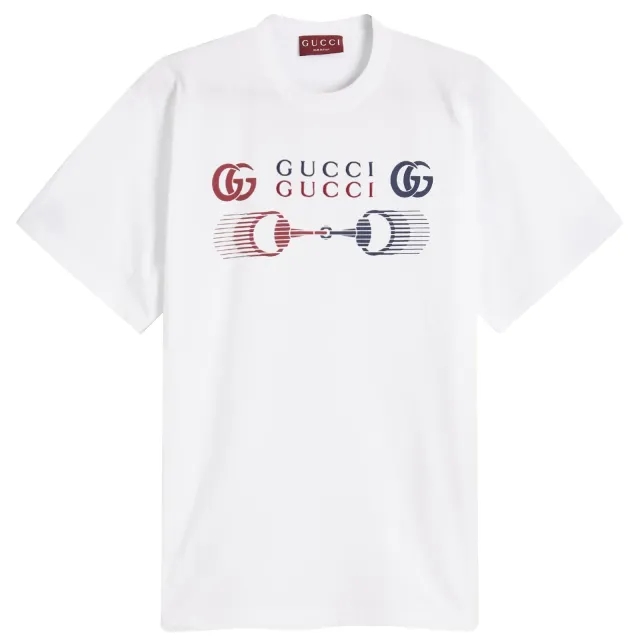Gucci Men's Motocross Logo T-Shirt White