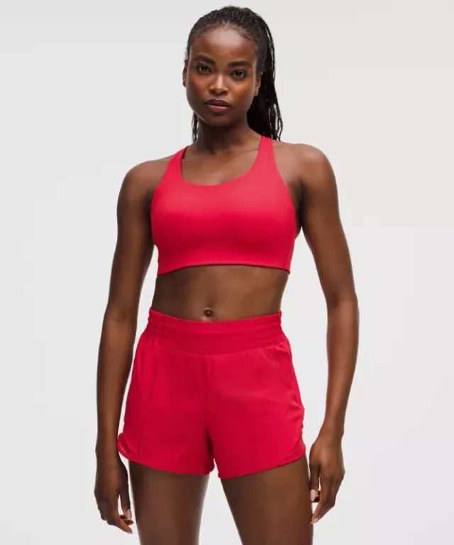 lululemon – Women's Energy Sports Bra High Support, B-G Cups – Color Red/Neon – Size 32B