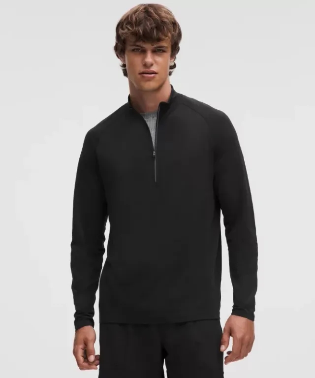 lululemon – Men's Metal Vent Tech Half Zip Long-Sleeve Top – Color Black – Size L