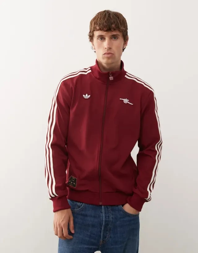 Adidas Originals Arsenal Terrace Icons Track Top In Burgundy-Red