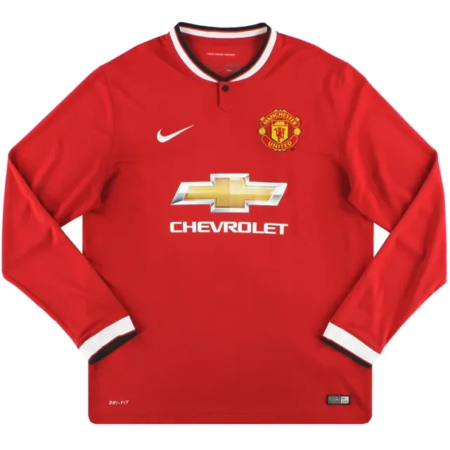 2014-15 Manchester United Nike Home Shirt L/S M - Manchester United / Excellent 