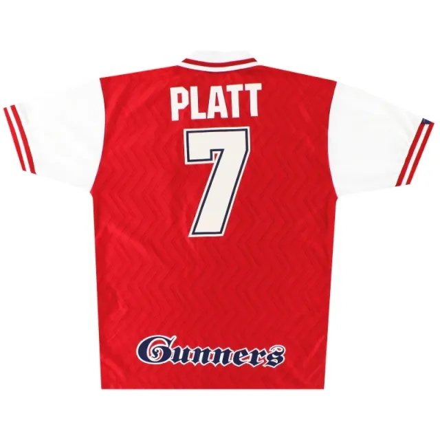 1996-98 Arsenal Nike Home Shirt Platt #7 L - Arsenal / Excellent 