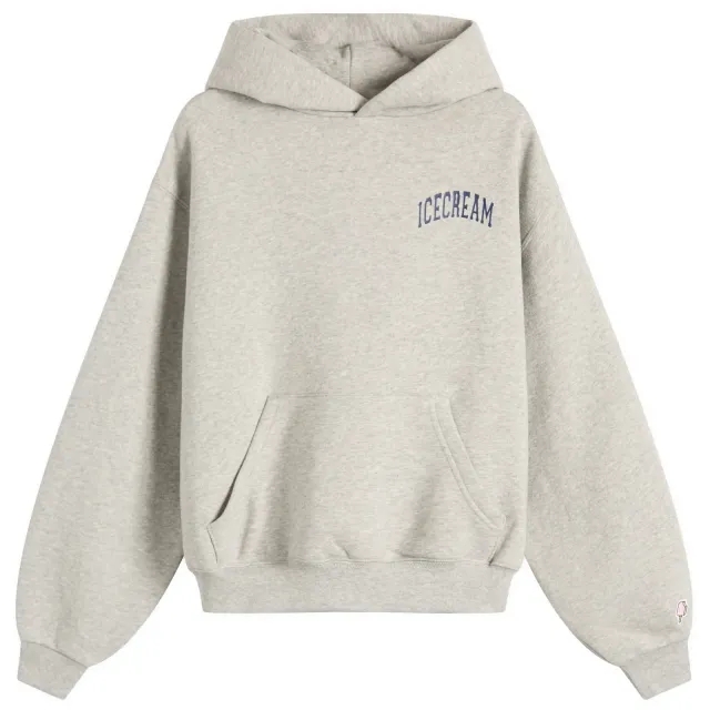 ICECREAM Women's College Cropped Popover Hoodie Grey