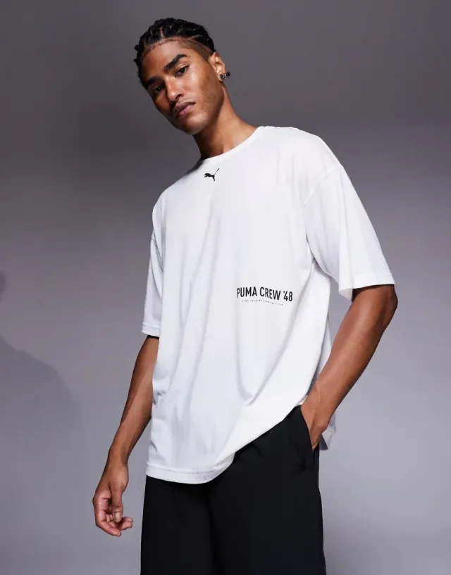 Puma Graphic Oversized T-Shirt In White