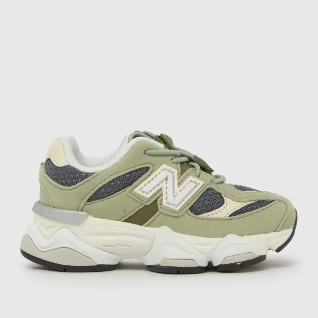 New Balance Infants' 9060 LACE in Green/White Synthetic