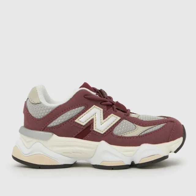 New Balance Infants' 9060 LACE in Red/White Synthetic