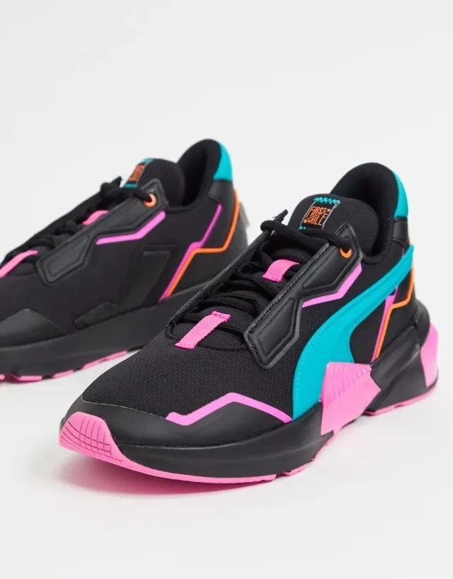 Puma Provoke Xt Trainers In Black And Neon