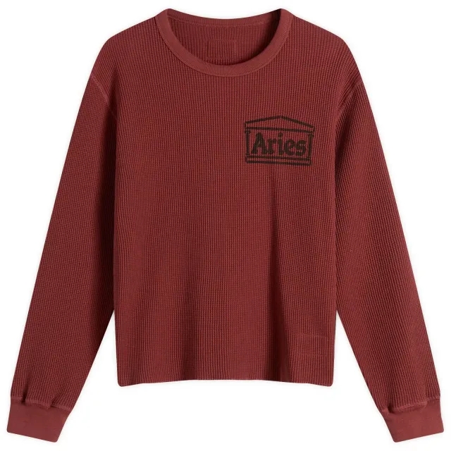 Aries Women's Reversible Long Sleeve Baby Fit T-Shirt Burgundy