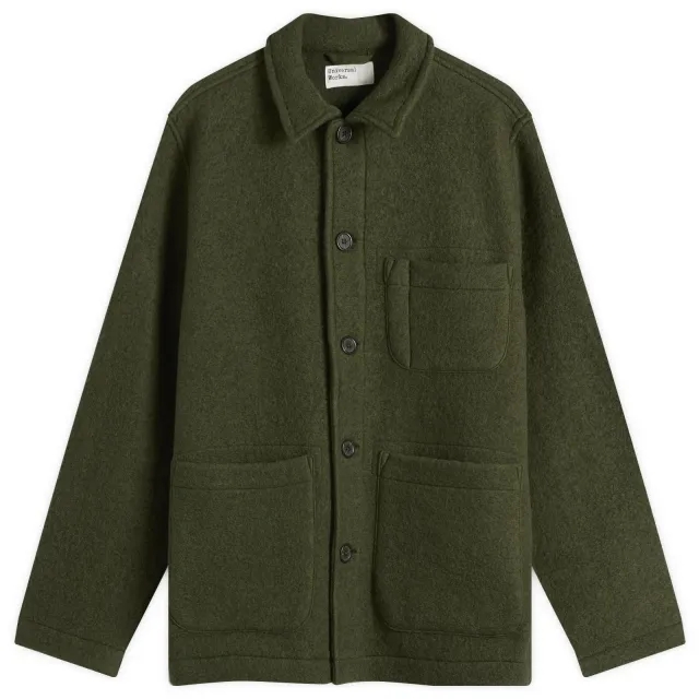Universal Works Men's Wool Fleece Field Jacket Olive