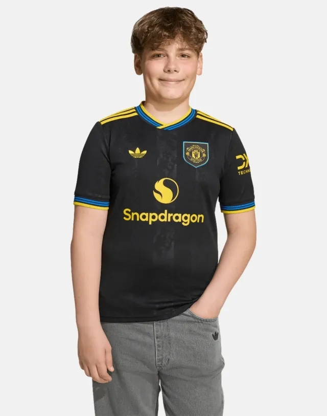 Kids' adidas Manchester United 25/26 Third Jersey in Black 