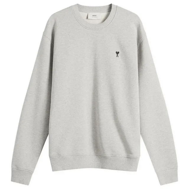 AMI Paris Men's Loopback Light Fleece ADC Sweatshirt Gris Cendre Chine