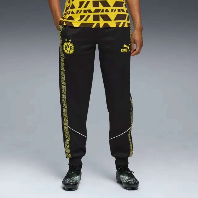 PUMA Borussia Dortmund King Anthem Pants Men, Black/Faster Yellow, size 3XL