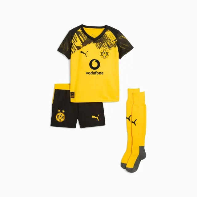 PUMA Borussia Dortmund 25/26 Minikit Kids, Faster Yellow/Black, size 2-3 Months
