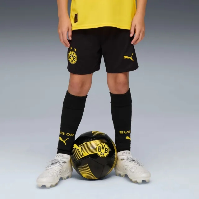 PUMA Borussia Dortmund 25/26 Shorts Youth, Black/Faster Yellow, size 11-12 Youth