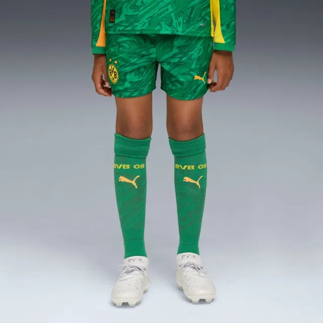 PUMA Borussia Dortmund 25/26 Goalkeeper Shorts Youth, Archive Green/Intense Orange, size 11-12 Youth