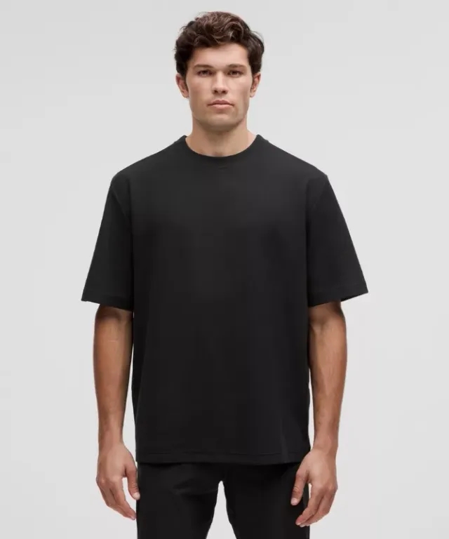 lululemon – Men's Heavyweight Textured Short-Sleeve Shirt – Color Black – Size L