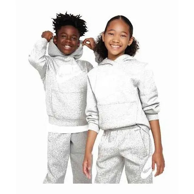Nike Sportswear Club Fleece Big Kid Dk Grey Heather/White - ['Grey']
