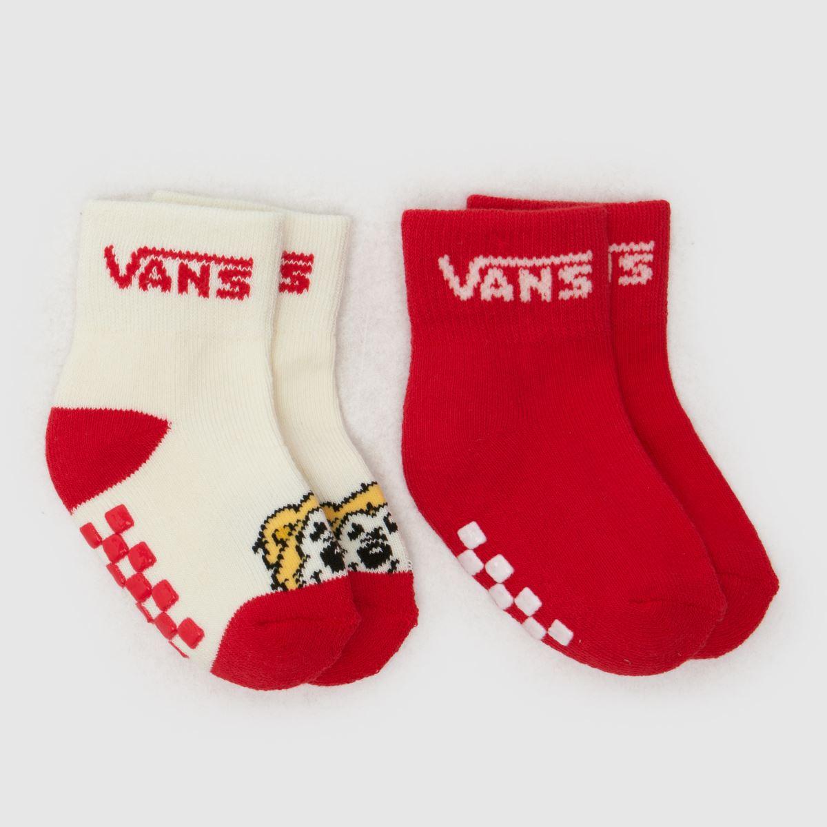 Vans - Infant Drop V Socks (2 Pairs), Red