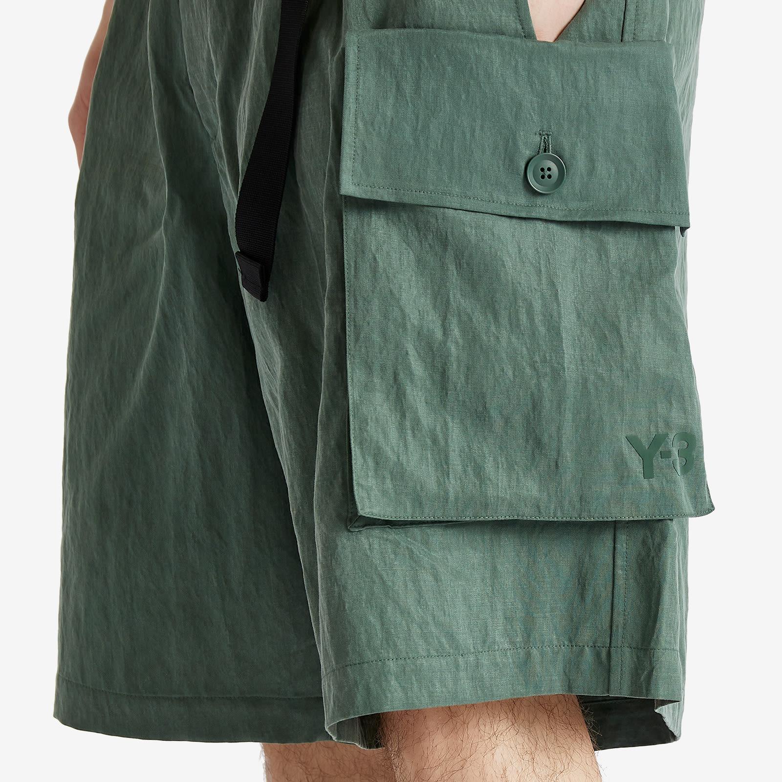 Y-3 Men's Twill Cargo Shorts Green