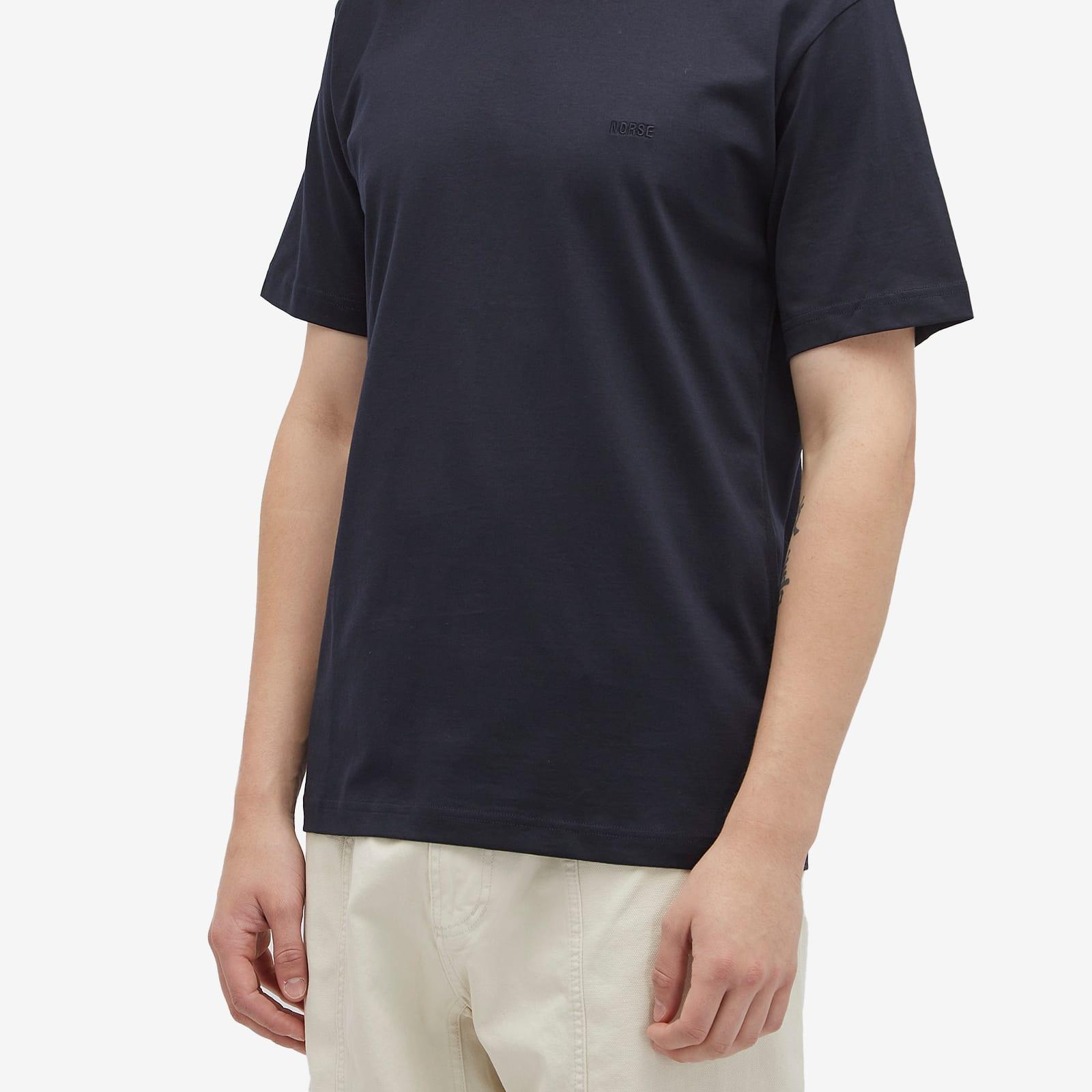Norse Projects Men's Johannes Tonal Logo T-Shirt Dark Navy