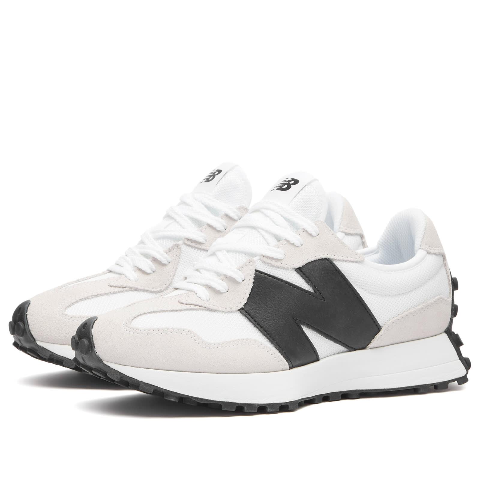 New Balance Unisex 327 in White/Black Suede/Mesh