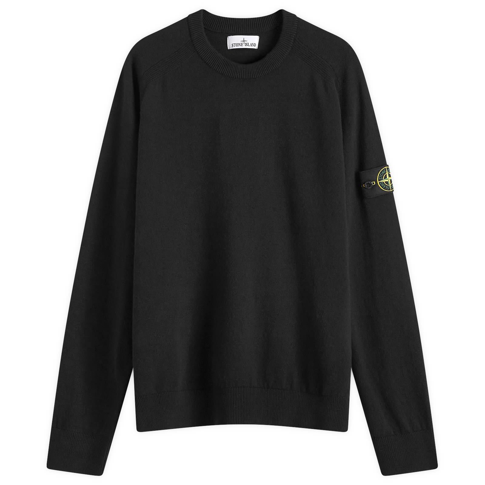 Stone Island Men's Geelong Wool Crew Neck Jumper Black