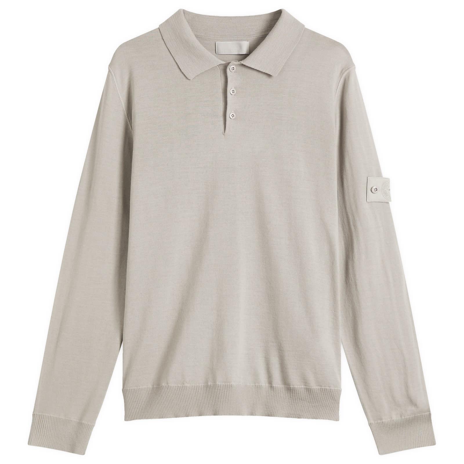 Stone Island Men's Ghost Piece Pure Wool Knit Polo Dust