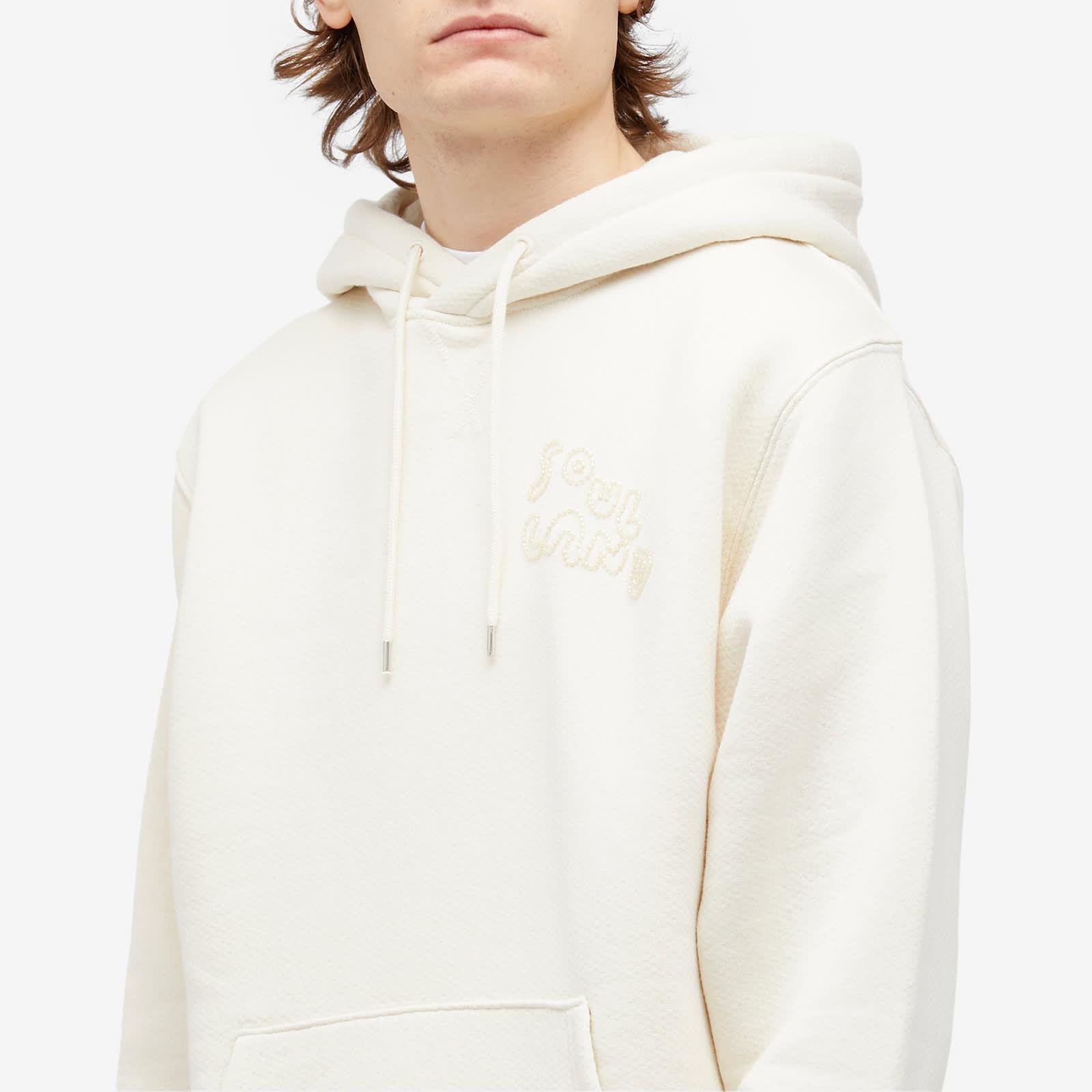 Soulland Men's Riko Beaded Logo Hoodie Off White