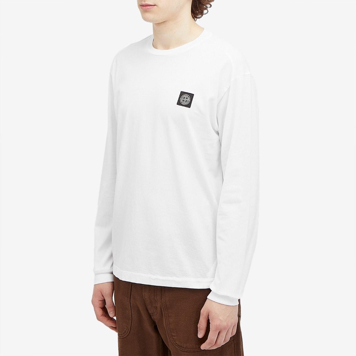 Stone Island Men's Long Sleeve Patch T-Shirt White