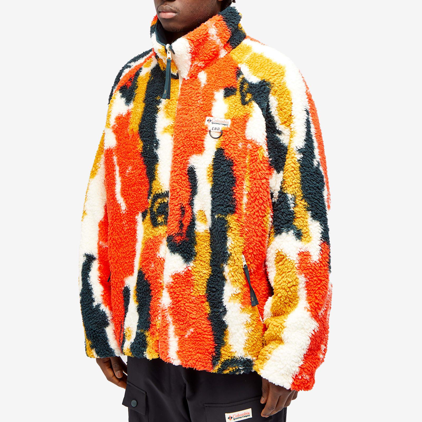 END. x Columbia 'Douglas Fir' Reversible Fleece Jacket Signal Red