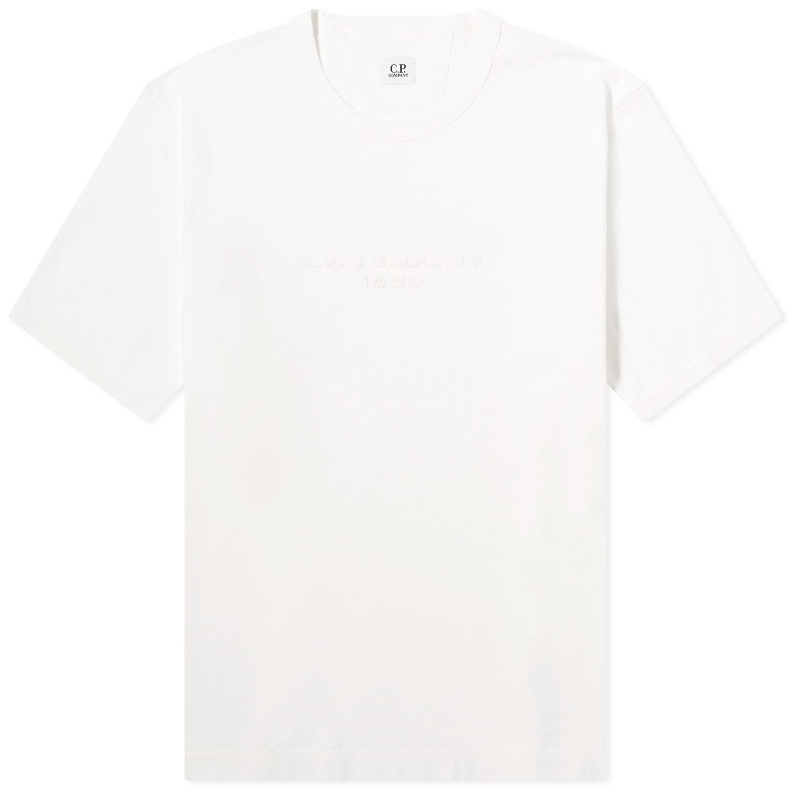 C.P. Company Men's Large Logo T-Shirt Gauze White