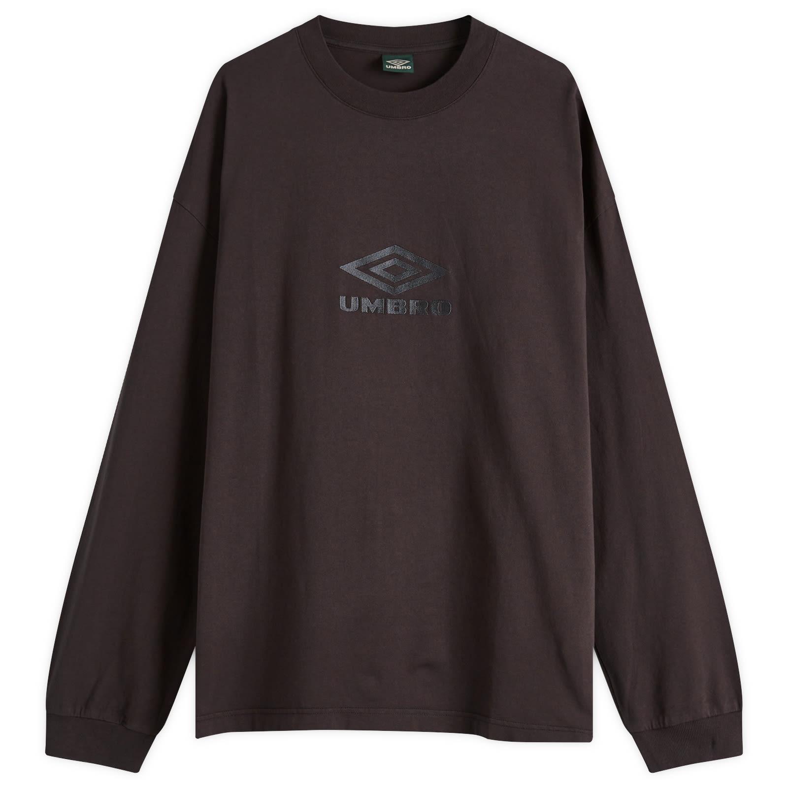 Umbro by Slam Jam Men's OG Logo Long Sleeve T-Shirt Washed Black