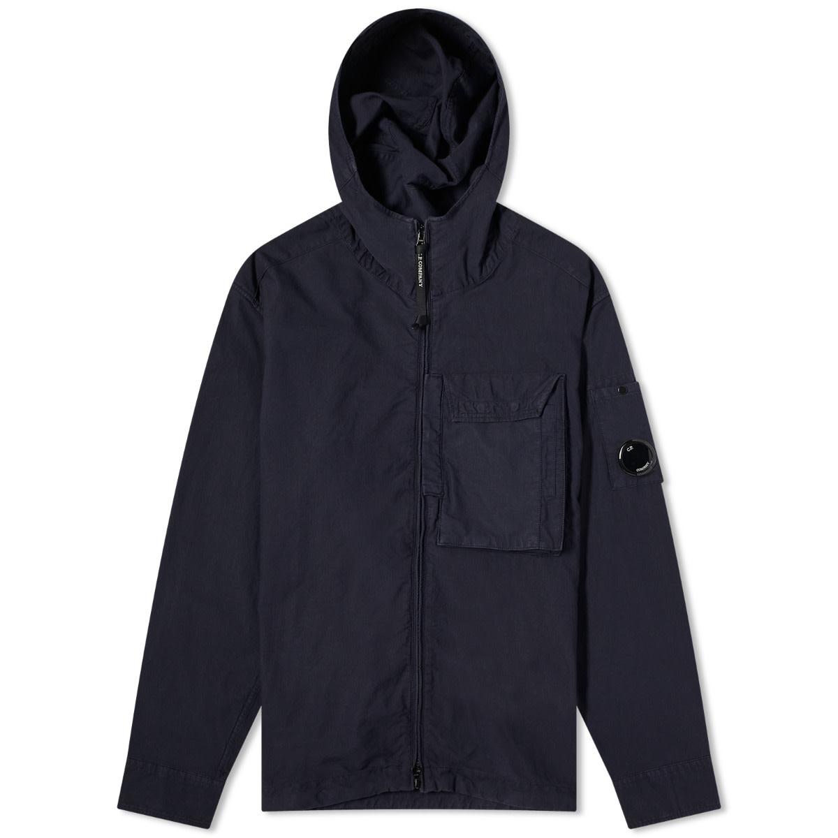C.P. Company Men's Ottoman Hooded Shirt Total Eclipse
