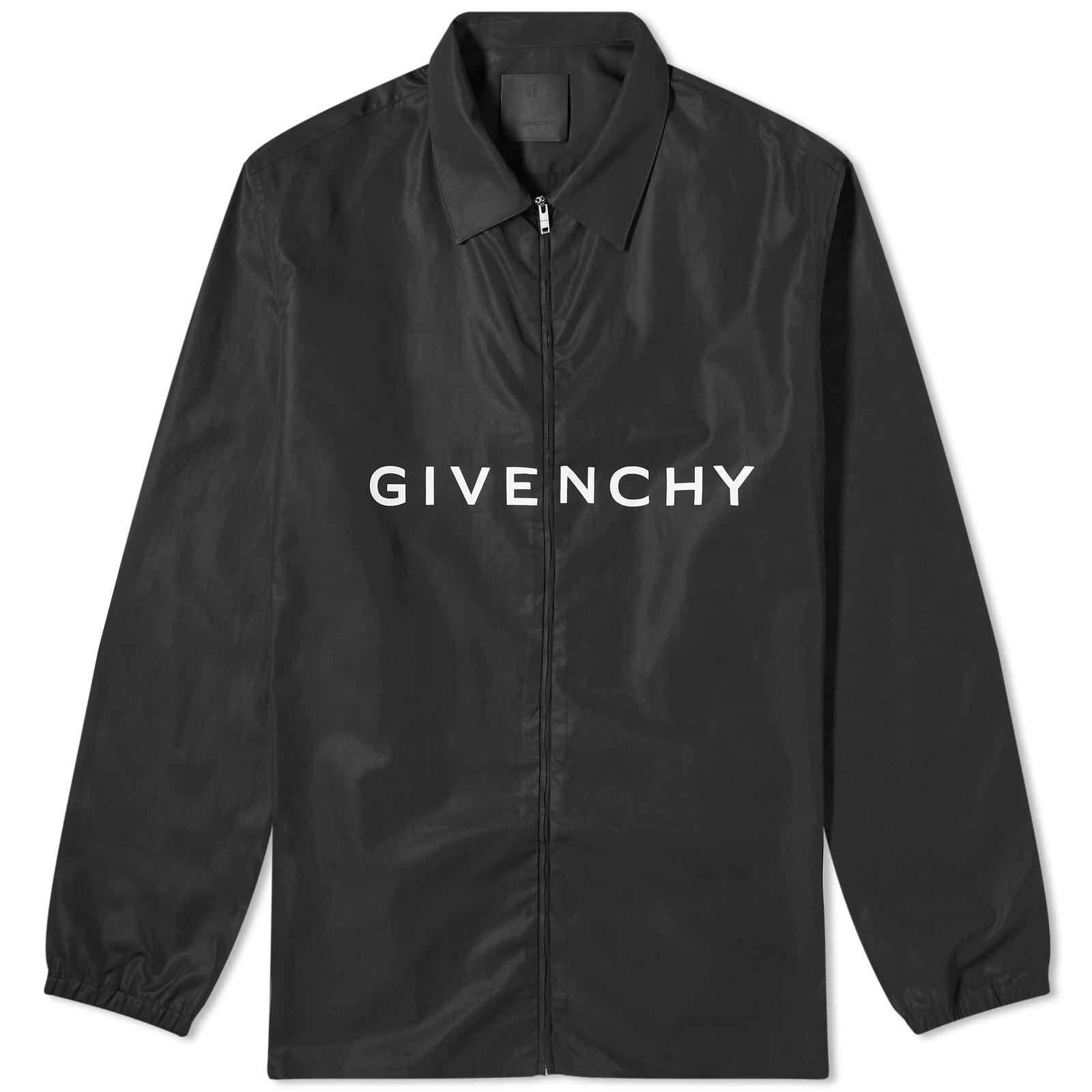 Givenchy Men's Logo Zip Shirt Black