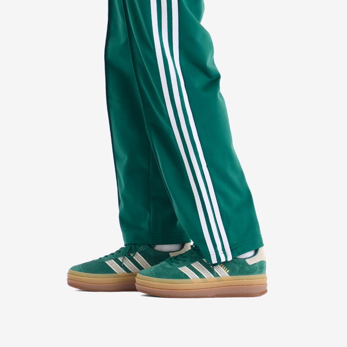 Adidas Originals Gazelle Bold Platform Trainers In Green And White Crochet