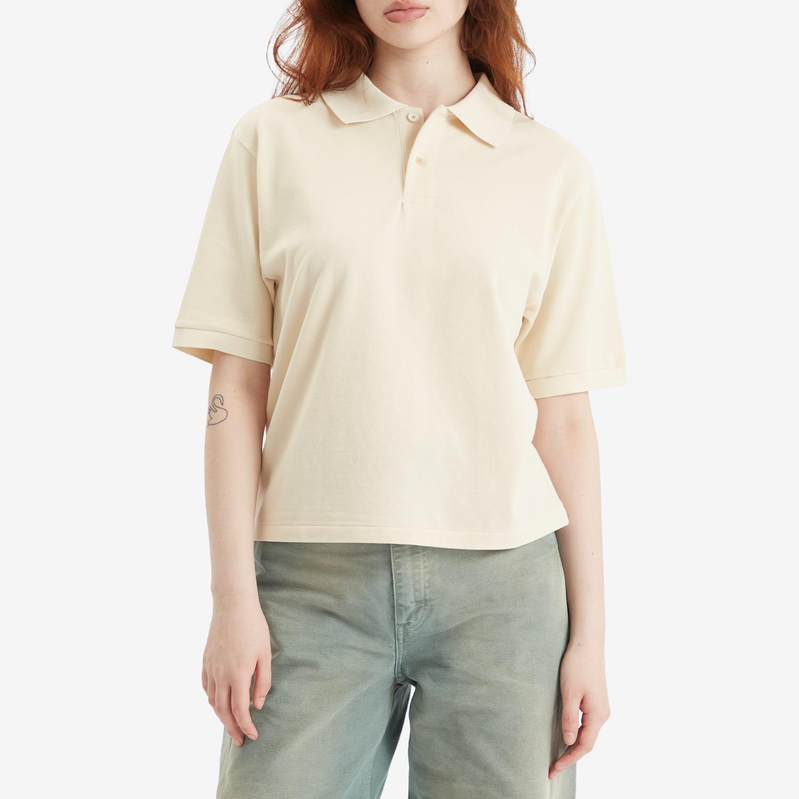 Auralee Women's High Gauge Pique Polo Ivory