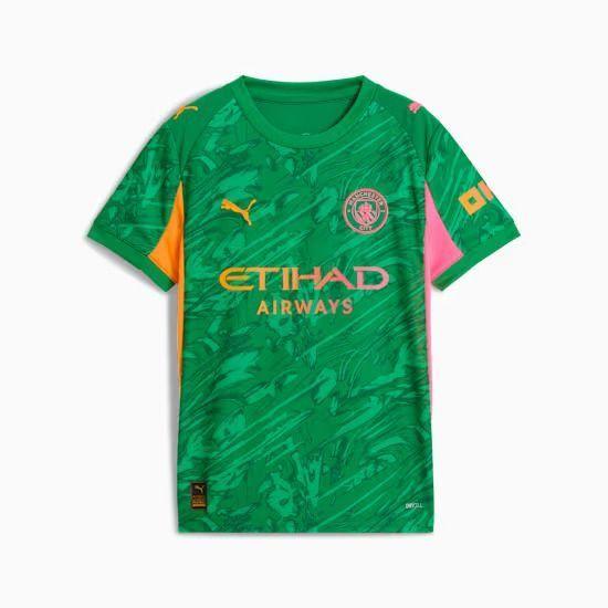 PUMA Manchester City 25/26 Goalkeeper Jersey Youth, Archive Green/Heat Fire, size 11-12 Youth