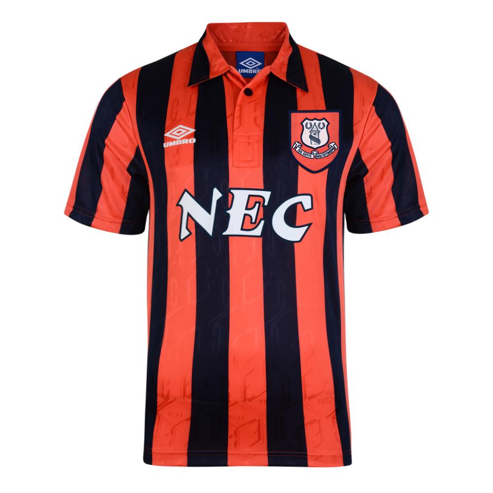 Score Draw Everton 1992 Away Umbro Retro Football Shirt